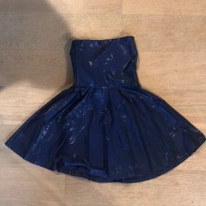 American Apparel - Metallic Blue High Waist Skirt